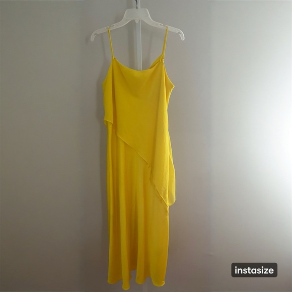 Saunders Collection Lara Yellow Maxi Length Spaghetti Strap Slip Dress Size 12 - Picture 7 of 10
